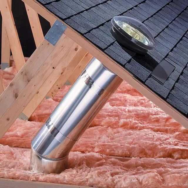 Alt view image 2 of 4 - 10" Double Strength Acrylic Rigid Low-Profile Sun Tunnel Tubular Skylight