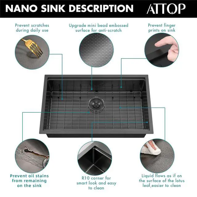 Alt view image 4 of 6 - 32 Inch Black Large Single Bowl Workstation Undermount Kitchen Sink,32x19 Inch Stainless Steel Handmade Undermount Workstation Kitchen Sink