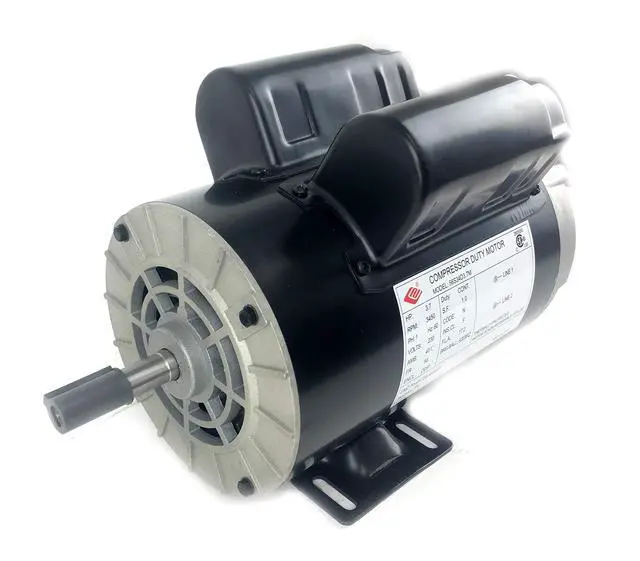 Alt view image 3 of 6 - 3.7 HP 3450 RPM, 56 Frame, 230V, 17.2Amp, 5/8" Shaft, Single Phase NEMA Air Compressor Motor - EM-04