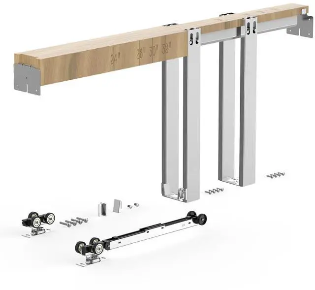 Main image of Pocket Door Frame Kit, for 24-32 in Wide 80 in High Door, Pocket Door Kit with Two-Way Soft Close Mechanism, Slide Smoothly Quietly, Easy to Install, Premium Galvanized Steel, for Living Room