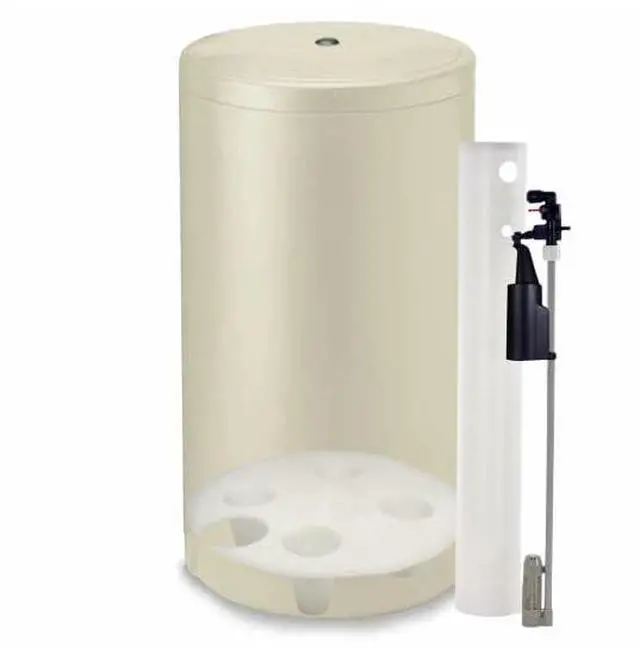 Main image of 18"x33" Water Softener Salt Brine Tank with Safety Float Assembly AND SALT GRID Included! 18" Brine Tank, Fleck Softener Tank Replacement (Almond)