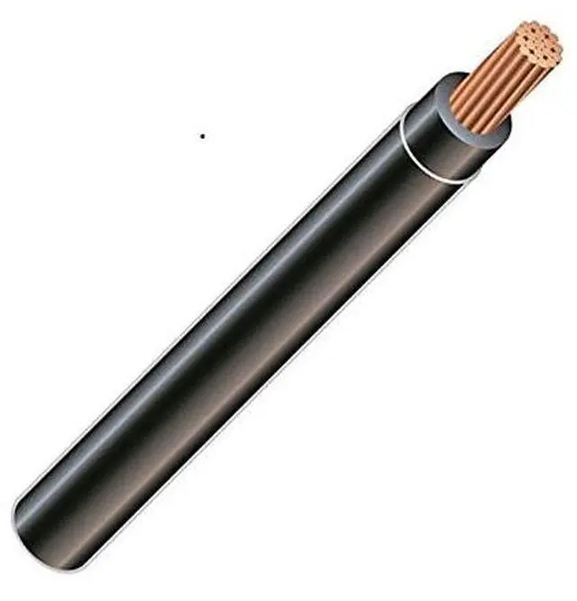 Main image of 4 AWG 19-Stranded THHN Black Copper Building Wire (120FT Cut)