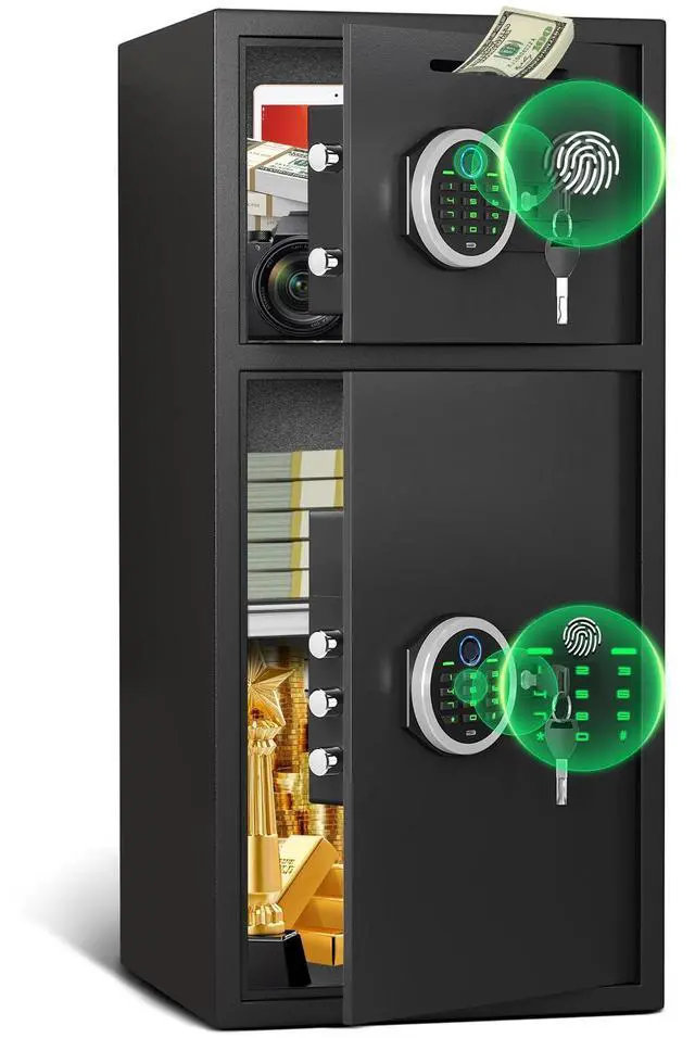 Main image of 2026 NEW Large Home safe Fireproof Waterproof, 6.5 Cub Drop Safe for Business with Metal Deposit Storage Box, Fingerprint Cash Box with Dual Alarm System & Mute Mode for Valuables