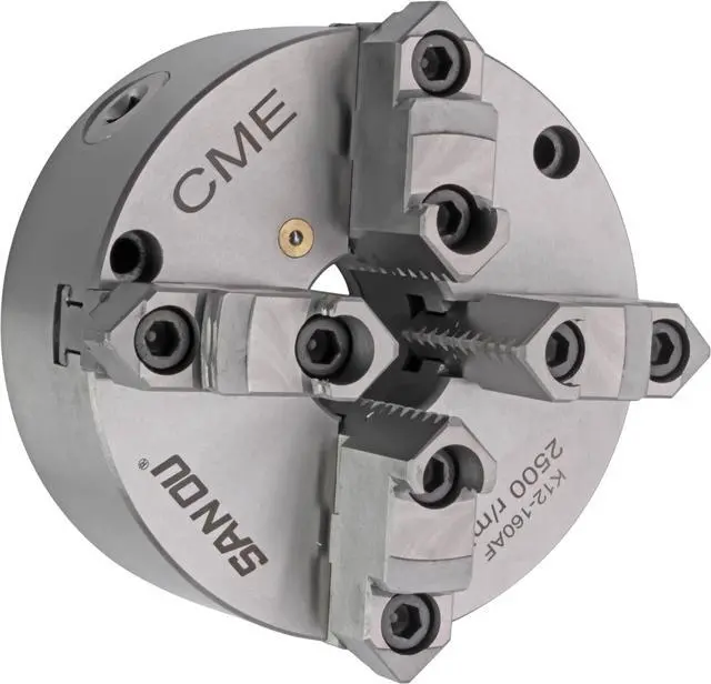 Main image of CME 6" 4-Jaw Self-Centering (Scroll) Lathe Chuck, Front Mount, Two-Piece Reversible Jaws