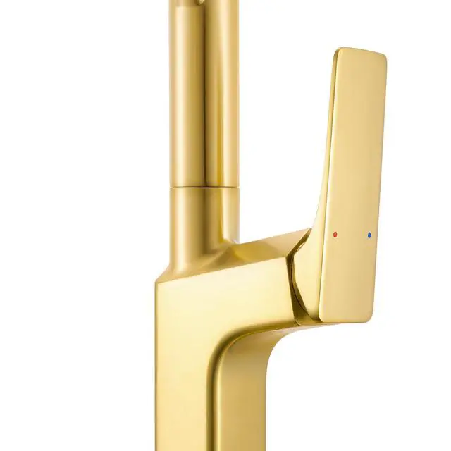 Alt view image 4 of 6 - Seneca Single Handle Pull Down Spring Kitchen Faucet with Pre-Rinse Sprayer in Brushed Gold - RVF1236SG