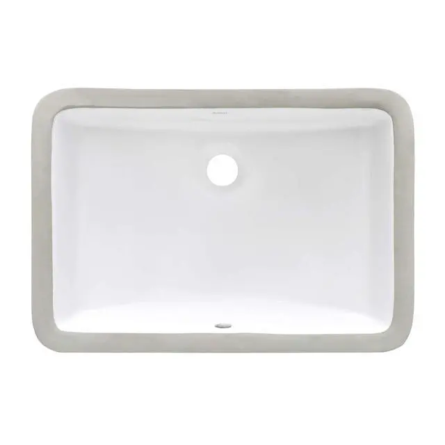 Alt view image 3 of 6 - 21 x 14 inch Undermount Bathroom Sink - White Rectangular Porcelain Ceramic with Overflow - Small Bathroom Sink for Vanity - Durable Bath Sinks - Ideal Bathroom Sinks - RVB0721