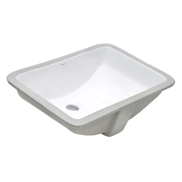 Alt view image 4 of 6 - 21 x 14 inch Undermount Bathroom Sink - White Rectangular Porcelain Ceramic with Overflow - Small Bathroom Sink for Vanity - Durable Bath Sinks - Ideal Bathroom Sinks - RVB0721