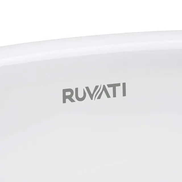 Alt view image 6 of 6 - 21 x 14 inch Undermount Bathroom Sink - White Rectangular Porcelain Ceramic with Overflow - Small Bathroom Sink for Vanity - Durable Bath Sinks - Ideal Bathroom Sinks - RVB0721