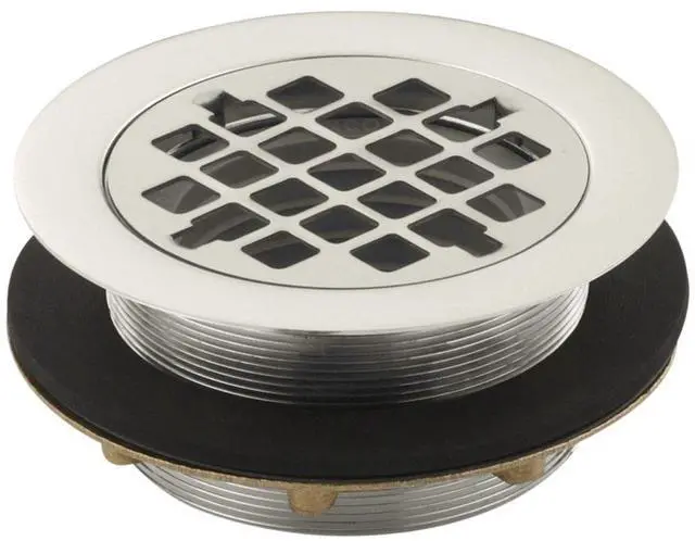 Main image of Round shower drain for use with plastic pipe, gasket included
