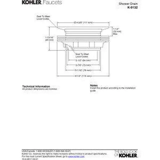 Alt view image 4 of 4 - Round shower drain for use with plastic pipe, gasket included