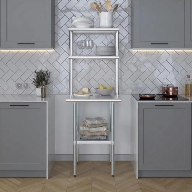 Alt view image 6 of 6 - Double OverShelf Stainless Steel NSF - Many (24" Long x 12" Deep)