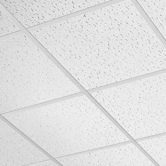 Alt view image 5 of 6 - Ceiling Tiles; 2x2 Ceiling Tiles - 16 pcs White; Acoustic Ceilings for Suspended Ceiling Grid; FISSURED 756