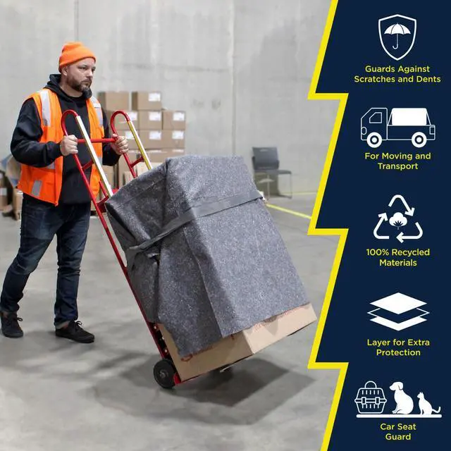 Alt view image 5 of 6 - Padded XL Moving Blankets, 24 Pack, Heavy Duty, Eco-Friendly Pads for Packing & Furniture Protection