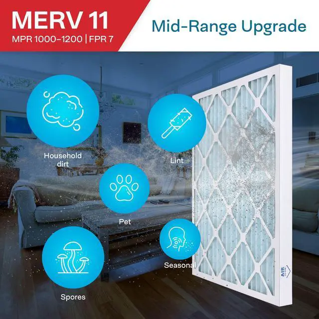 Alt view image 4 of 6 - 20x35x2 MERV 11 Pleated Filter Air Filters - Made in USA (6 Pack)