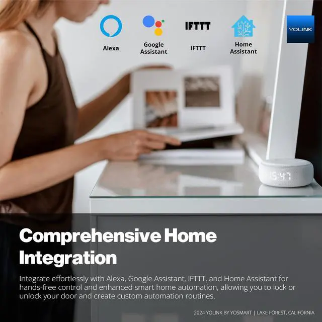 Alt view image 6 of 6 - Smart Deadbolt Lock with Keypad, Black, Fob & App Control, Keyless Entry, Multiple Unlock Methods, Secure & Reliable, Alexa, Google, IFTTT, Home Assistant Compatible, Hub Included