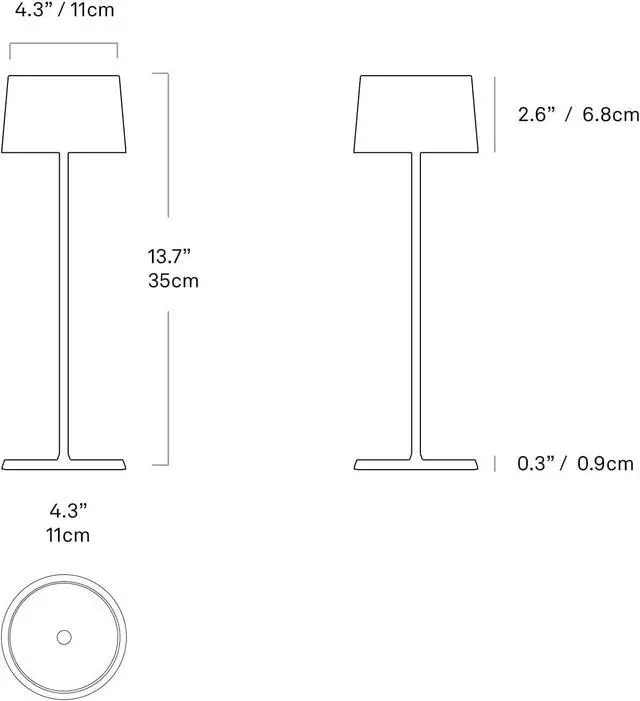 Alt view image 2 of 3 - Olivia Pro Lamp, Rechargeable Cordless Table Lamp with Touch Control, Suitable for Indoor, Dimmer, 2700-3000 K, Height 14 Inches, Antique Nickel Color