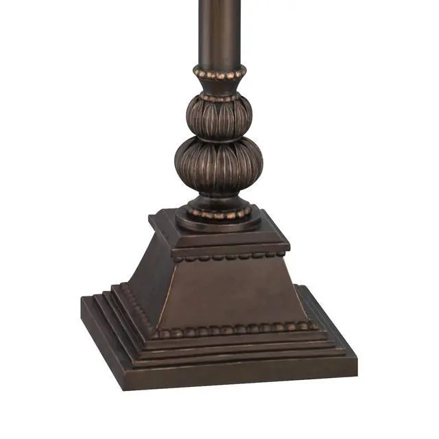 Alt view image 4 of 5 - Mulholland Rustic Vintage Torchiere Floor Lamp Standing 72" Tall Bronze Tortoise Shell Font Frosted Glass Shade Decor for Living Room Reading House Bedroom Home Office