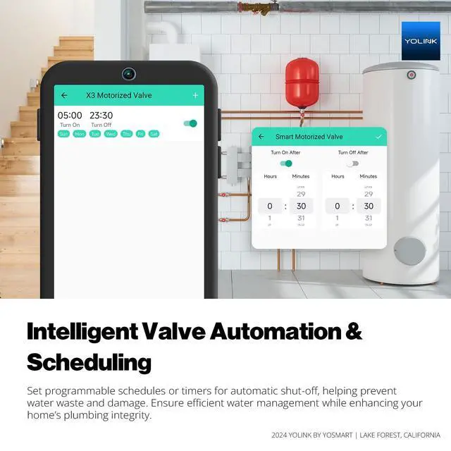 Alt view image 6 of 6 - NSF Certified Leak Protection Kit, 1" Battery-Powered Shutoff Valve w/ Controller + 3 Leak Sensors + Hub, D2D Offline Auto Shutoff, LoRa Long-Range, App/Email/SMS Alerts, 10+ Year Battery