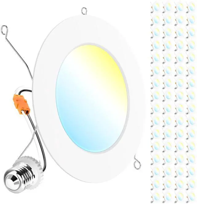 Main image of Sunco 64 Pack Retrofit LED Recessed Lighting 6 Inch, Can Lights for Ceiling, 1200 LM, 15W, Selectable CCT 2700K/3000K/4000K/5000K/6000K, Dimmable, Ultra Thin Flat Light Fixture UL