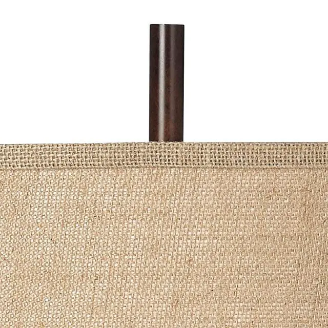 Alt view image 3 of 6 - Tremont Rustic Farmhouse Table Lamp 31 1/2" Tall Allegheny Bronze Brown Iron Burlap Fabric Drum Shade for Bedroom Living Room House Home Bedside Nightstand Office Entryway Kids