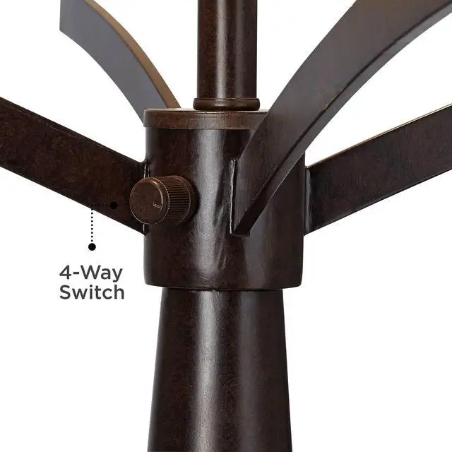 Alt view image 5 of 6 - Tremont Rustic Farmhouse Table Lamp 31 1/2" Tall Allegheny Bronze Brown Iron Burlap Fabric Drum Shade for Bedroom Living Room House Home Bedside Nightstand Office Entryway Kids