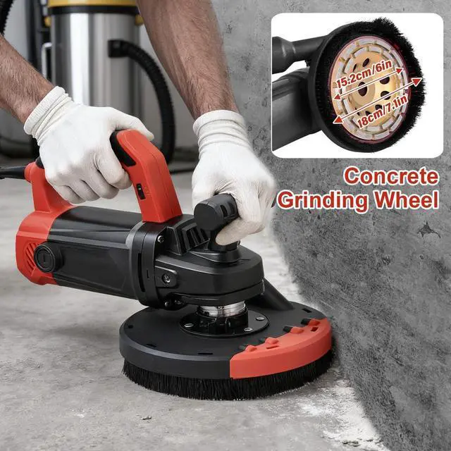 Alt view image 2 of 6 - 7-Inch Concrete Floor Grinder, 2200W Powerful Concrete Sanding Machine Concretes Sander Practical Angle Grinder Tool Floor Grinders Polishing Machine 90° Seamless sanding for Floors(Size:A)