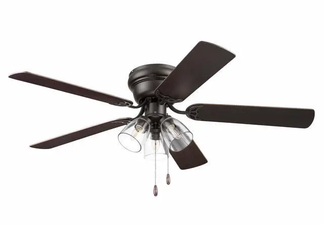 Main image of Ceiling Fans 52" Renton Bronze Indoor Fan with Clear 3 Light LED Multi Arm; E26/B11 Bulb and Pull-Chains, Traditional Style, 5 Reversible Barnwood/Dark Chestnut Blades, 51439