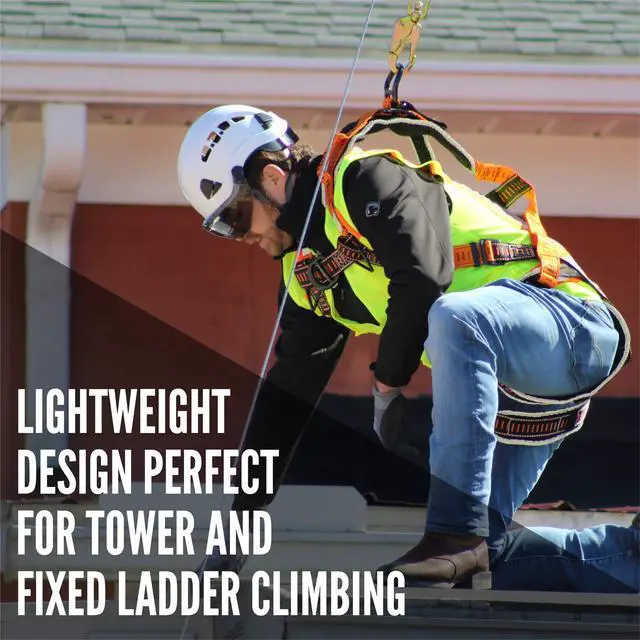 Alt view image 3 of 6 - Razorback Elite Safety Harness Lightweight Safety Harness Fall Protection Kit with Sewn in Belt and Sternal D-Rings for Fall Arrest, OSHA & ANSI Compliant (XL-XXL)