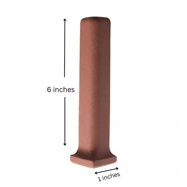 Alt view image 3 of 5 - 1x6 Colonial Red Quarry Outside Corner Tile Ceramic Wall & Floor Trim, Matte Non-Slip Finish, Indoor Outdoor Use, Restaurant Hotel Kitchen Spa (10 Pieces)