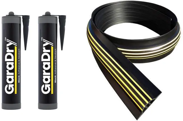 Main image of 1 ¼ High Garage Door Threshold Seal Kit 12'3" Length | Flexible PVC | Complete Kit Includes 2 Adhesives