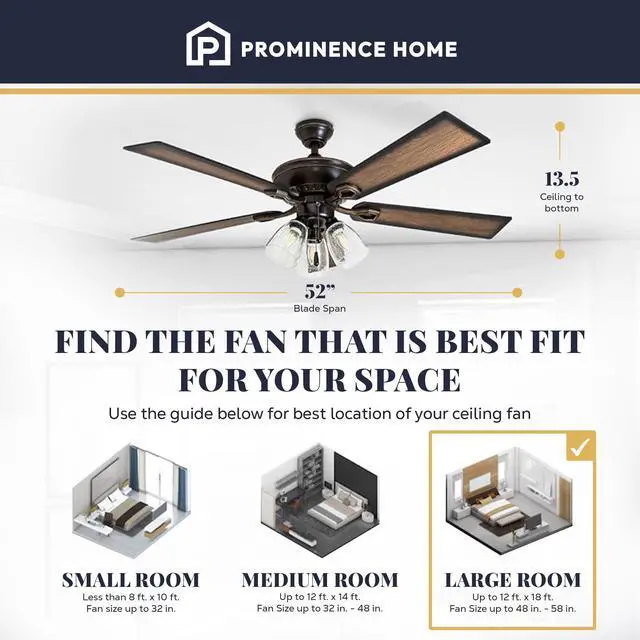 Alt view image 4 of 6 - Glenmont, 52 Inch Farmhouse LED Ceiling Fan with Light, Pull Chain, Three Mounting Options, Dual Finish Blades, Reversible Motor - 40278-01 (Oil-Rubbed Bronze)