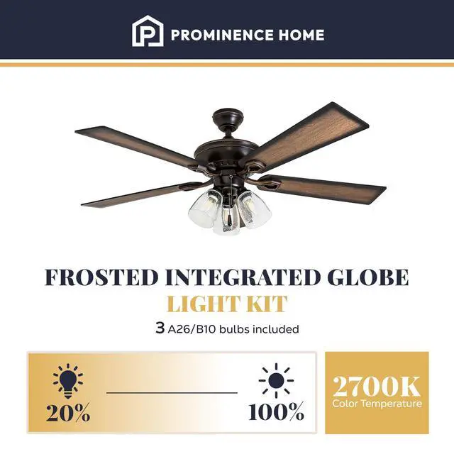 Alt view image 5 of 6 - Glenmont, 52 Inch Farmhouse LED Ceiling Fan with Light, Pull Chain, Three Mounting Options, Dual Finish Blades, Reversible Motor - 40278-01 (Oil-Rubbed Bronze)