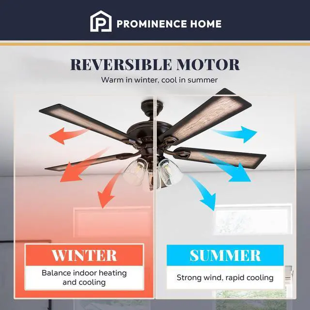 Alt view image 6 of 6 - Glenmont, 52 Inch Farmhouse LED Ceiling Fan with Light, Pull Chain, Three Mounting Options, Dual Finish Blades, Reversible Motor - 40278-01 (Oil-Rubbed Bronze)