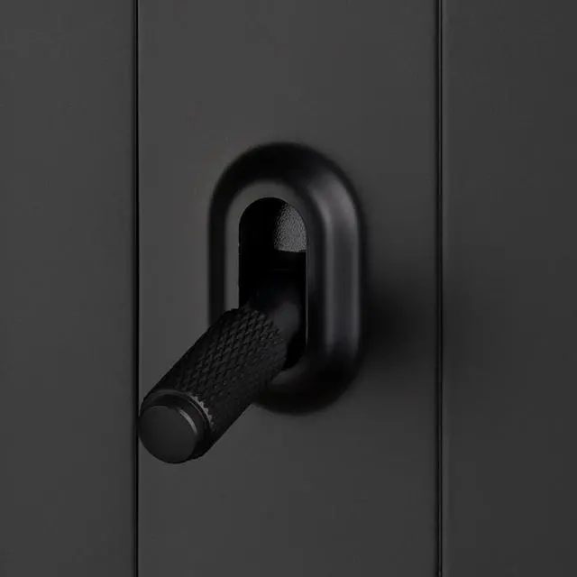 Alt view image 5 of 6 - Buster and Punch 2 Gang Double Light Switch 1-Way Cross Knurl Without Logo in Black