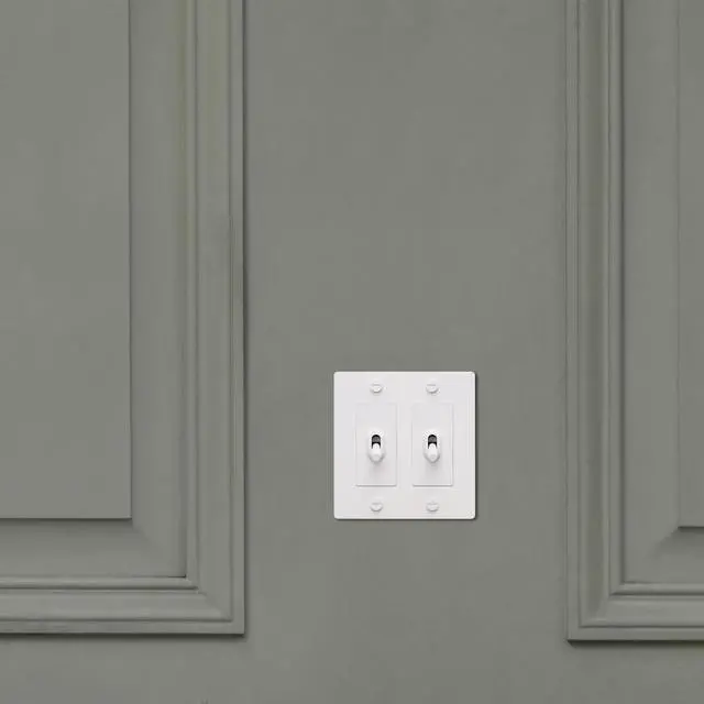 Alt view image 3 of 5 - Buster and Punch 2 Gang Double Light Switch 1-Way Cross Knurl Without Logo in White
