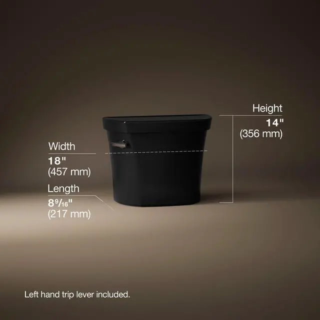 Alt view image 3 of 6 - 44467-7 Highline® Toilet tank, 1.28 gpf, Black Black