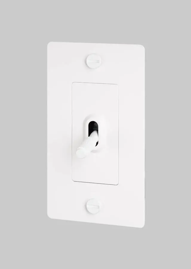 Main image of Buster and Punch 1 Gang Light Switch 1-Way Cross Knurl Without Logo (White)