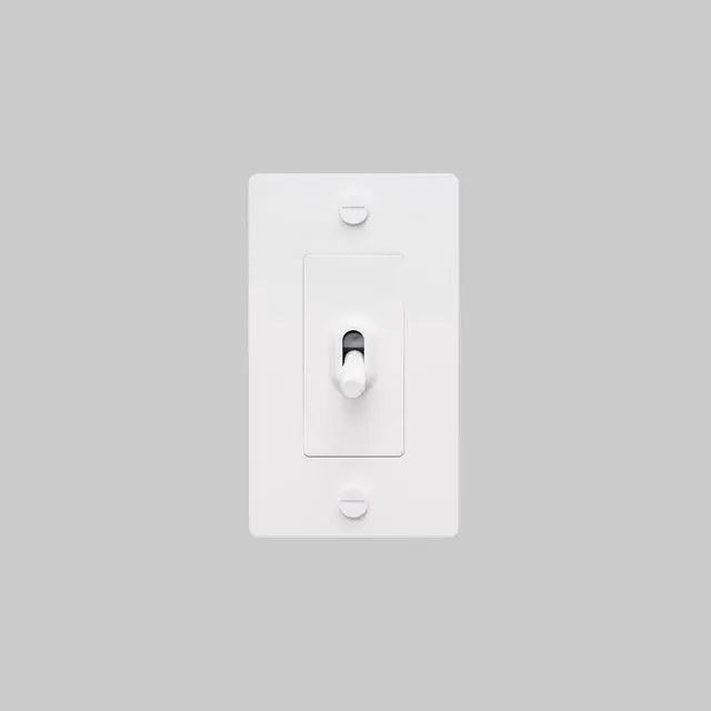 Alt view image 2 of 3 - Buster and Punch 1 Gang Light Switch 1-Way Cross Knurl Without Logo (White)