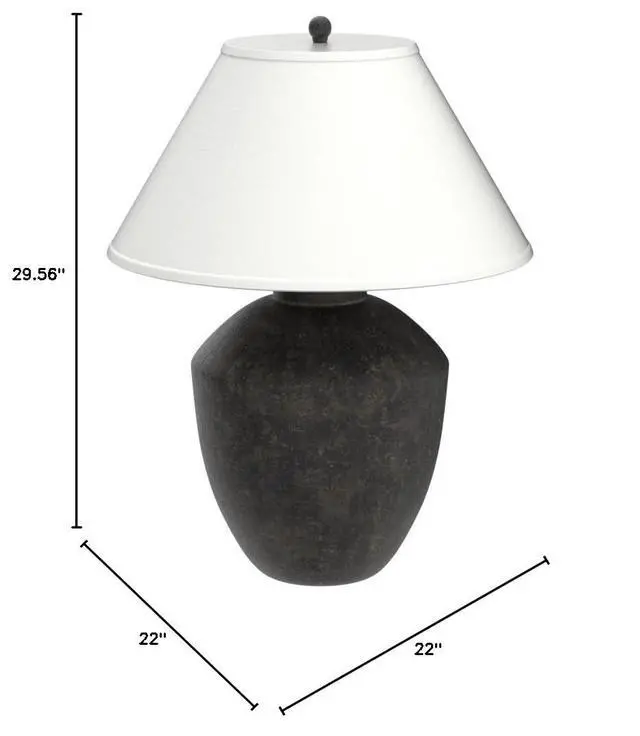 Alt view image 2 of 2 - 64V99 Massa Black Terracota 1-Light 150W Table Lamp
