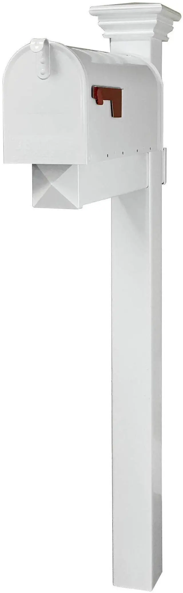 Main image of The Buchanan Vinyl/PVC Mailbox Post - Complete Decorative Curbside Mailbox System with Classic Traditional Style (White)