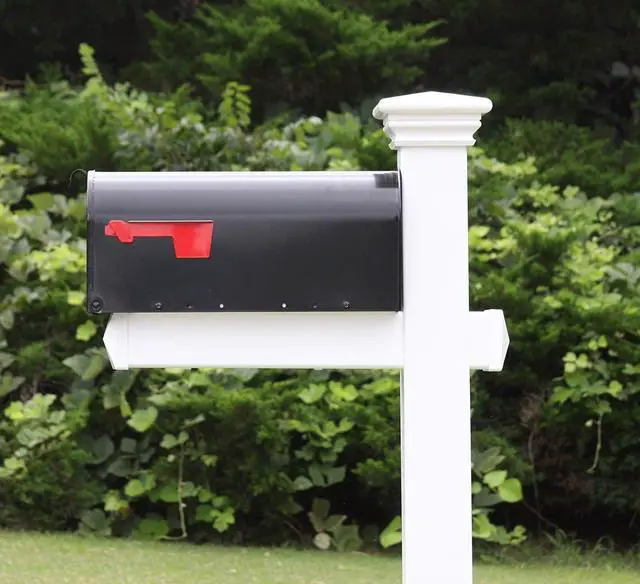 Main image of The Buchanan Vinyl/PVC Mailbox Post - Complete Decorative Curbside Mailbox System with Classic Traditional Style (Black)