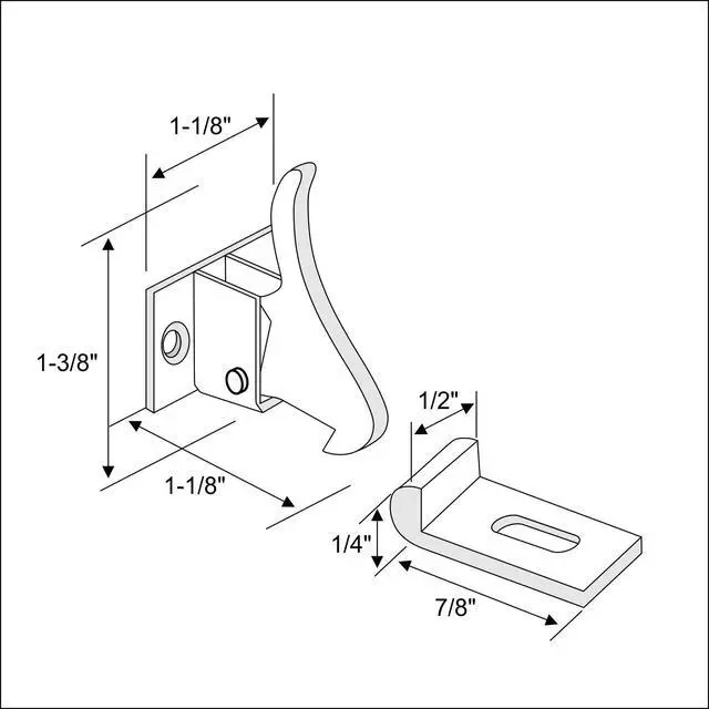 Alt view image 2 of 2 - 25 Pack Hardware Extra Heavy Duty Elbow Latch Cabinet Door/Window Catch - Nickel Finish with Screws