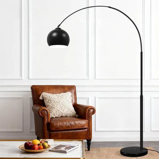 Alt view image 3 of 6 - 77 Arc Floor Lamp for Living Room, Upgraded Black Standing Lamp with Remote, 3 Color Temperatures&Brightness Adjustable, Arched Floor lamp for Bedroom, Office, Mid Century Modern Decor, Bulb Included