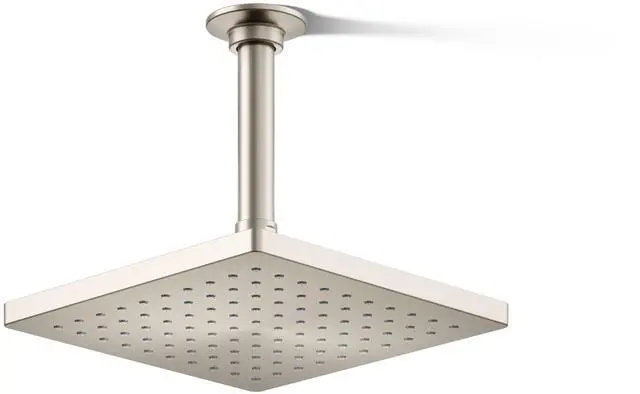 Main image of K-26148-BN Honesty Square Rain Shower Head, 2.5 GPM, 8" Large Rain Shower Head, Wide Spray Coverage, Modern Design, Easy Installation, Vibrant Brushed Nickel