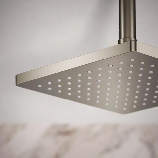 Alt view image 4 of 5 - K-26148-BN Honesty Square Rain Shower Head, 2.5 GPM, 8" Large Rain Shower Head, Wide Spray Coverage, Modern Design, Easy Installation, Vibrant Brushed Nickel