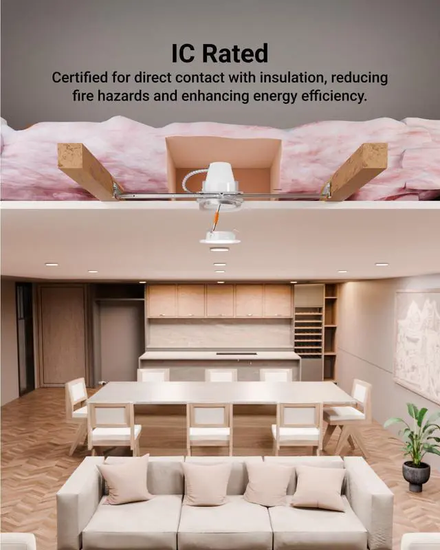 Alt view image 3 of 6 - Sunco 24 Pack Can Lights Housing, New Construction, 4 Inch Recessed Cans for Ceiling, TP24 Connector, 120-277V, Air Tight, Steel, IC Rated, Easy Install, Wet Rated, UL
