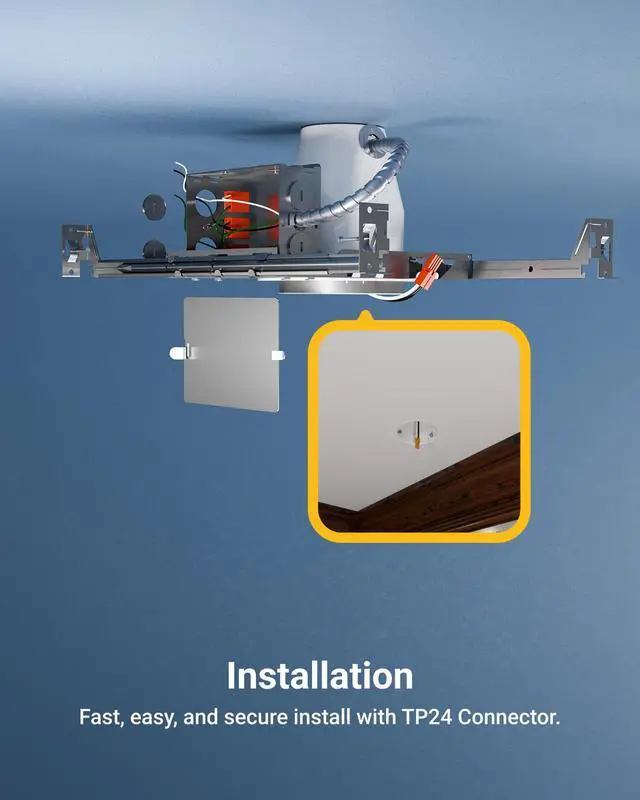 Alt view image 5 of 6 - Sunco 24 Pack Can Lights Housing, New Construction, 4 Inch Recessed Cans for Ceiling, TP24 Connector, 120-277V, Air Tight, Steel, IC Rated, Easy Install, Wet Rated, UL