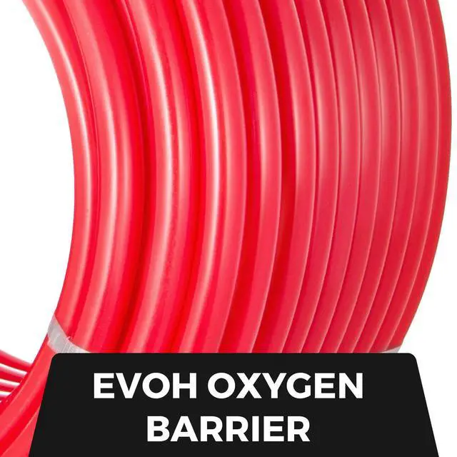 Alt view image 2 of 6 - Oxygen Barrier PEX Tubing 500Ft Red 5/8 Inch PEX Pipe Radiant Heat Floor O2 EVOH Pex-B Heat Durable Plumbing Flexible for Residential Commercial Heating Plumbing