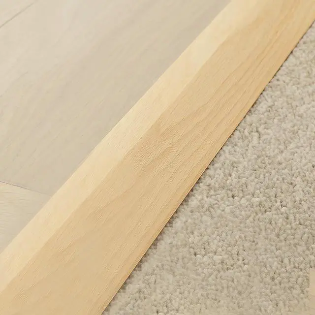 Alt view image 2 of 6 - 3/4" High Solid Oak Overlap | Overlaps and Transitions a 3/4" Height Difference | 3 1/2" Wide | Floor Transition | 6 Feet Long | Made in the USA
