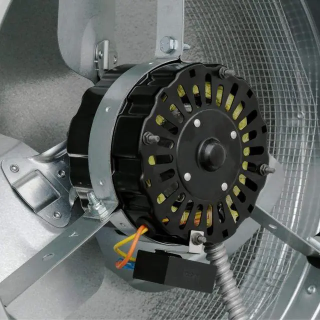 Alt view image 3 of 5 - GAF 1250 CFM Power Roof Mount Attic Fan ERV5BR Energy-Efficient Design, Galvanized Steel, Optional Humidistat Brown Attics Up to 2200 sq ft